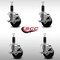 Service Caster 3.5'' SS Phenolic Swivel 1-1/8'' Expanding Stem Caster Set with Brake, 4PK SCC-SSEX20S3514-PHS-TLB-118-4 - alternate 4
